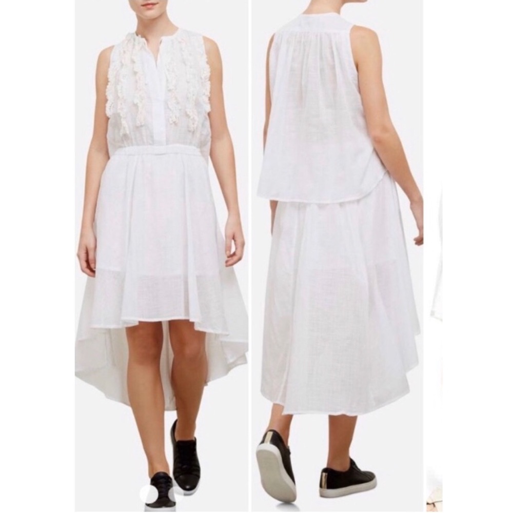 KENNETH COLE White High Low Sleeveless Dress